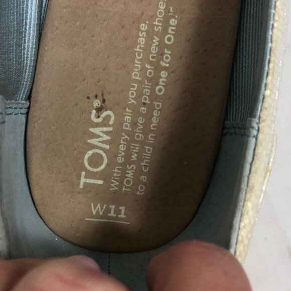 Toms Ivory Grosgrain Wedge Wedding Collection Size 11 - Picture 10 of 11